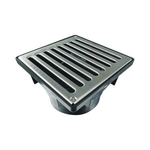 RELN Vortex Series 6 in. x 6 in. x 2.5 in. Stainless Steel Square Low Profile Drainage Catch Basin Kit