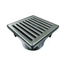 RELN Vortex Series 6 in. x 6 in. x 2.5 in. Stainless Steel Square Low Profile Drainage Catch Basin Kit