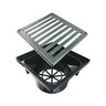 RELN Vortex Series 6 in. x 6 in. x 2.5 in. Stainless Steel Square Low Profile Drainage Catch Basin Kit