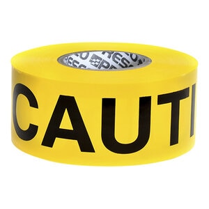 3 in. x 1000 ft. 2mil Yellow Barricade Tape w/ black Caution in.