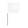 Presco Plain Marking Flag White 4 in. x 5 in. w/ 21 in. Steel Staff