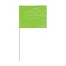 Presco Plain Marking Flag Lime Glo 4 in. x 5 in. w/ 21 in. Steel Staff
