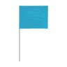 Presco Plain Marking Flag Blue Glo w/ 21 in. Steel Staff 4 in. x 5 in.