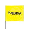 SiteOne Marking Flag Yellow Glo 4 in. x 5 in. w/ 21 in. Steel Staff (100/Bundle)