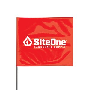 SiteOne Marking Flag Red 4 in. x 5 in. w/ 21 in. Steel Staff (100/Bundle)