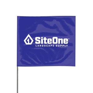 SiteOne Marking Flag Blue 4 in. x 5 in. w/ 21 in. Steel Staff (100/Bundle)