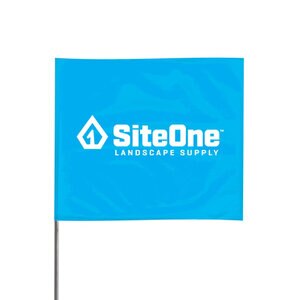 SiteOne Marking Flag Blue Glo 4 in. x 5 in. w/ 21 in. Steel Staff (100/Bundle)