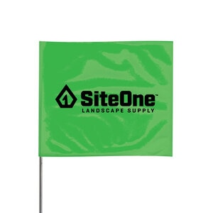 SiteOne Marking Flag Green Glo 4 in. x 5 in. w/ 21 in. Steel Staff (100/Bundle)