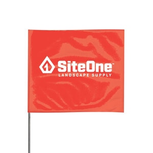 SiteOne Marking Flag Red Glo 4 in. x 5 in. w/ 21 in. Steel Staff (100/Bundle)