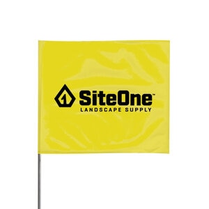 SiteOne Marking Flag Yellow 4 in. x 5 in. w/ 21 in. Steel Staff (100/Bundle)