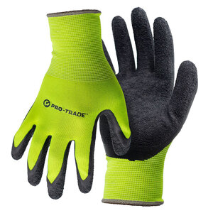 Pro-Trade High Viz Flex Grip Work Glove w/ Latex Palm Large