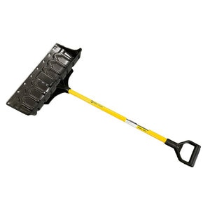 Pro-Trade Poly Pusher Snow Shovel D-Grip Steel Handle 24 in. Blade Steel Wear Strip