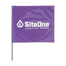 SiteOne Marking Flag Purple 4 in. x 5 in. w/ 21 in. Steel Staff (100/Bundle)
