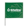 SiteOne Marking Flag Green 4 in. x 5 in. w/ 21 in. Steel Staff (100/Bundle)