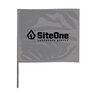 SiteOne Marking Flag Silver 4 in. x 5 in. with 21 in. Steel Staff (100/Bundle)