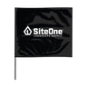 SiteOne Marking Flag Black 4 in. x 5 in. with 21 in. Steel Staff (100/Bundle)