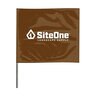 SiteOne Marking Flag Brown 4 in. x 5 in. with 21 in. Steel Staff (100/Bundle)