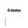 SiteOne Marking Flag White 4 in. x 5 in. w/ 21 in. Steel Staff (100/Bundle)