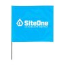 SiteOne Marking Flag Blue Glo 4 in. x 5 in. w/ 21 in. Steel Staff (100/Bundle)