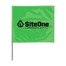 SiteOne Marking Flag Green Glo 4 in. x 5 in. w/ 21 in. Steel Staff (100/Bundle)