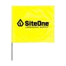 SiteOne Marking Flag Yellow Glo 4 in. x 5 in. w/ 21 in. Steel Staff (100/Bundle)