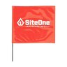 SiteOne Marking Flag Red Glo 4 in. x 5 in. w/ 21 in. Steel Staff (100/Bundle)