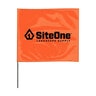 SiteOne Marking Flag Orange Glo 4 in. x 5 in. w/ 21 in. Steel Staff (100/Bundle)