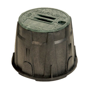 Rain Bird Valve Box Round 10 in. Black Body Green Lid w/ Bolt