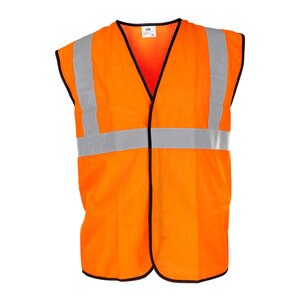 SAS Safety Vest - Class 2 - Mesh - 2 in. Reflec. Tape - Orange - (ANSI/ISEA 107 Class 2 Compliant) - X-Large