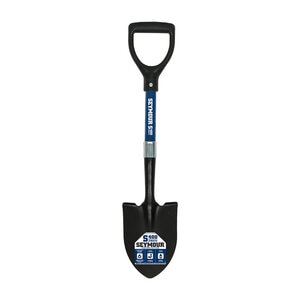 Seymour MiniPRO Round Point Shovel Fiberglass Handle Poly D-Grip Compact 27 in.