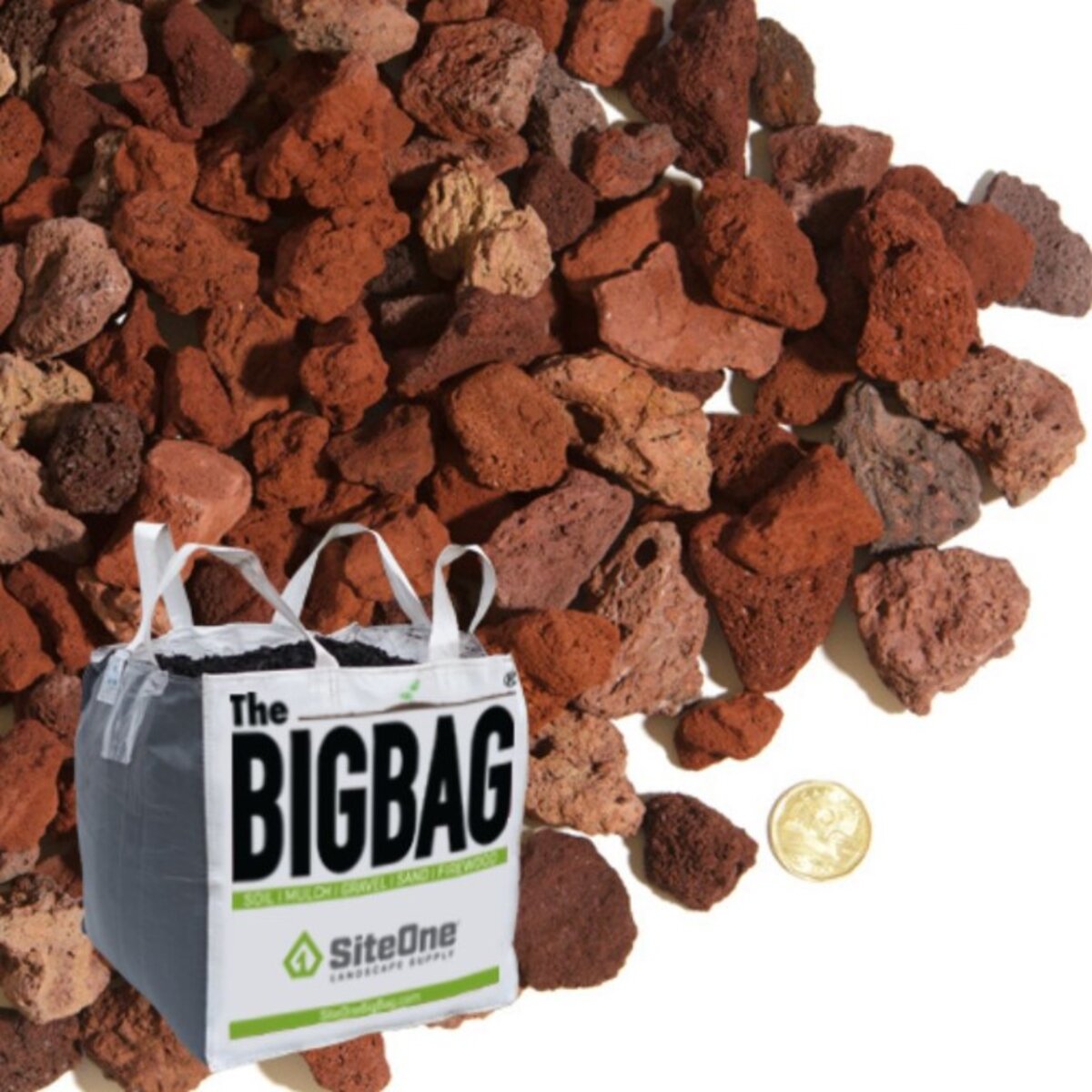 Burgundy Lava Rock Large BigBag | SiteOne CA