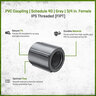 Coupling PVC 3/4 in. Fipt x Fipt