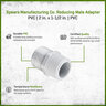 Reducing Male Adapter PVC 2 in. x 1-1/2 in. Mipt x Socket