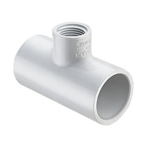 4 in. x 1 in. Red Tee Socket X Fipt PVC Fitting