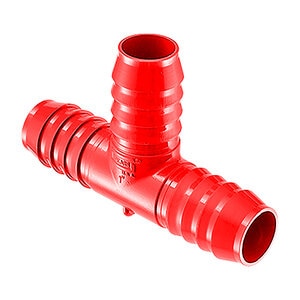 2 in. x 2 in. x 1-1/2 in. Comb Red Tee Ins Poly Fitting