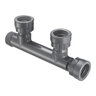 Spears 1 PVC 2-Port Manifold Tee Swivel X Mpt Sprs
