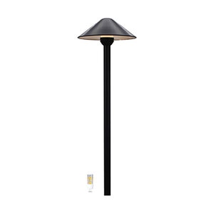 STRIKER DOME PATH LIGHT G4 BI-PIN SOLID BRASS GUN METAL BLACK INCLUDES 3W OMNI DIRECTIONAL BI-PIN 300LM 3000K LED
