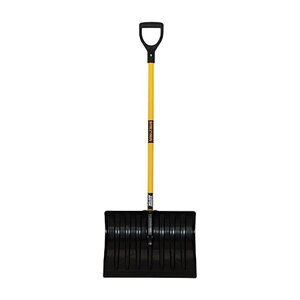 Snow Shovel, 19 in. Polycarbonate, no wear strip, 44 in. Fiberglass Handle, Poly D-grip