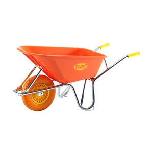 TUFX Wheelbarrow Steel Tray 6 cu. ft. All-Terrain Wheel 500 lbs Flat-Free Tire