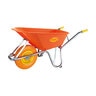 TUFX Wheelbarrow Orange Poly Tray 6 cu.ft. w/All Terrain Flat Free Tire