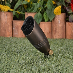 Unique Pulsar Up Light Weathered Brass No Lamp