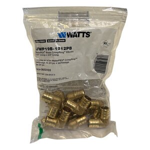 PEX CrimpRing Elbow Brass 3/4 in. CF x 3/4 in. CF (Bag of 10)