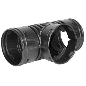 ADS HDPE Corrugated External Snap Tee Black 6 in.