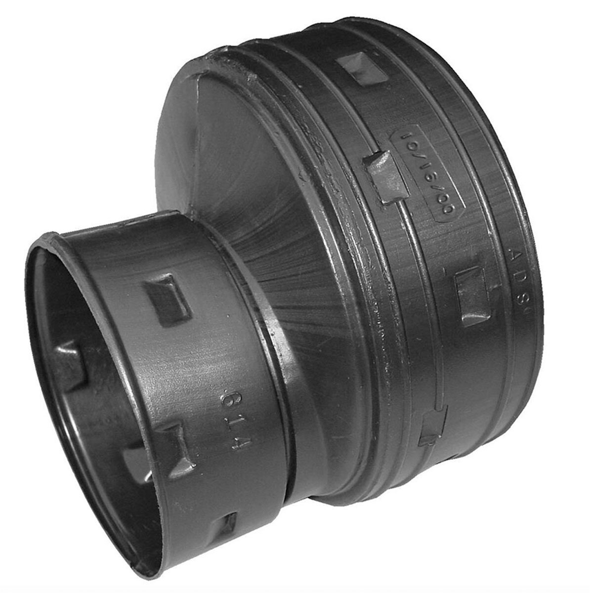 ADS HDPE Corrugated External Snap Reducing Coupler Black 6 in. x 4 in ...