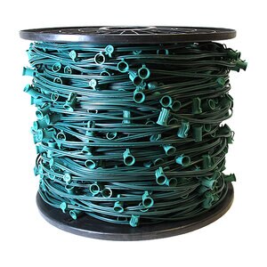 American Lighting C9 Socket Wire Spool SPT-2 1000 ft. 12 in. Spacing Green Wire