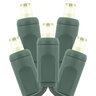 American Lighting Light Strand Standard Grade LED 5MM 120V 50 LEDs Fused STK PLG Female Socket 22AWG 4.8W Warm White 2700K Green Wire
