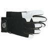 White Goatskin Palm w/ Black Velcro Cuff - Large