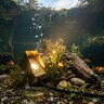 Brilliance Angler MiniBeam 200 Lumen 2700K 3W 36 Degree Brass assembled with 90/200 Brass Shield SS Stake and Weighted Brass Base