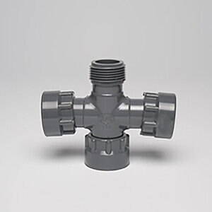 Dura 1 in. x 1 in. x 1 in. x 1 in. Cross Swivel X MIPT X Swivel Dura