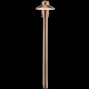 FX CPL Brass Path Light 4 in. Top 18 in. Riser AB Finish 1.6W 2700K G4 LED